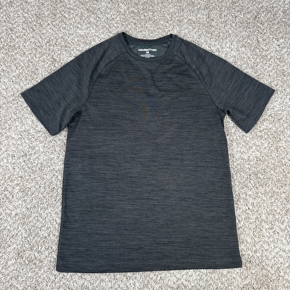 Bearbottom Performance T-Shirt Mens Medium Charcoal Gray Polyester Space-Dye Tee